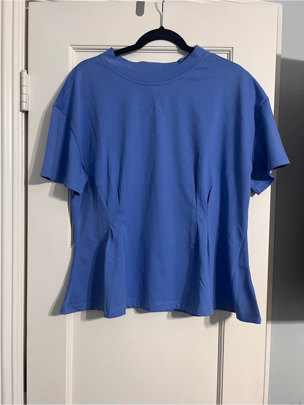 HYFVE Short Sleeve  Pleated Blouse in Ocean Blue
Large
